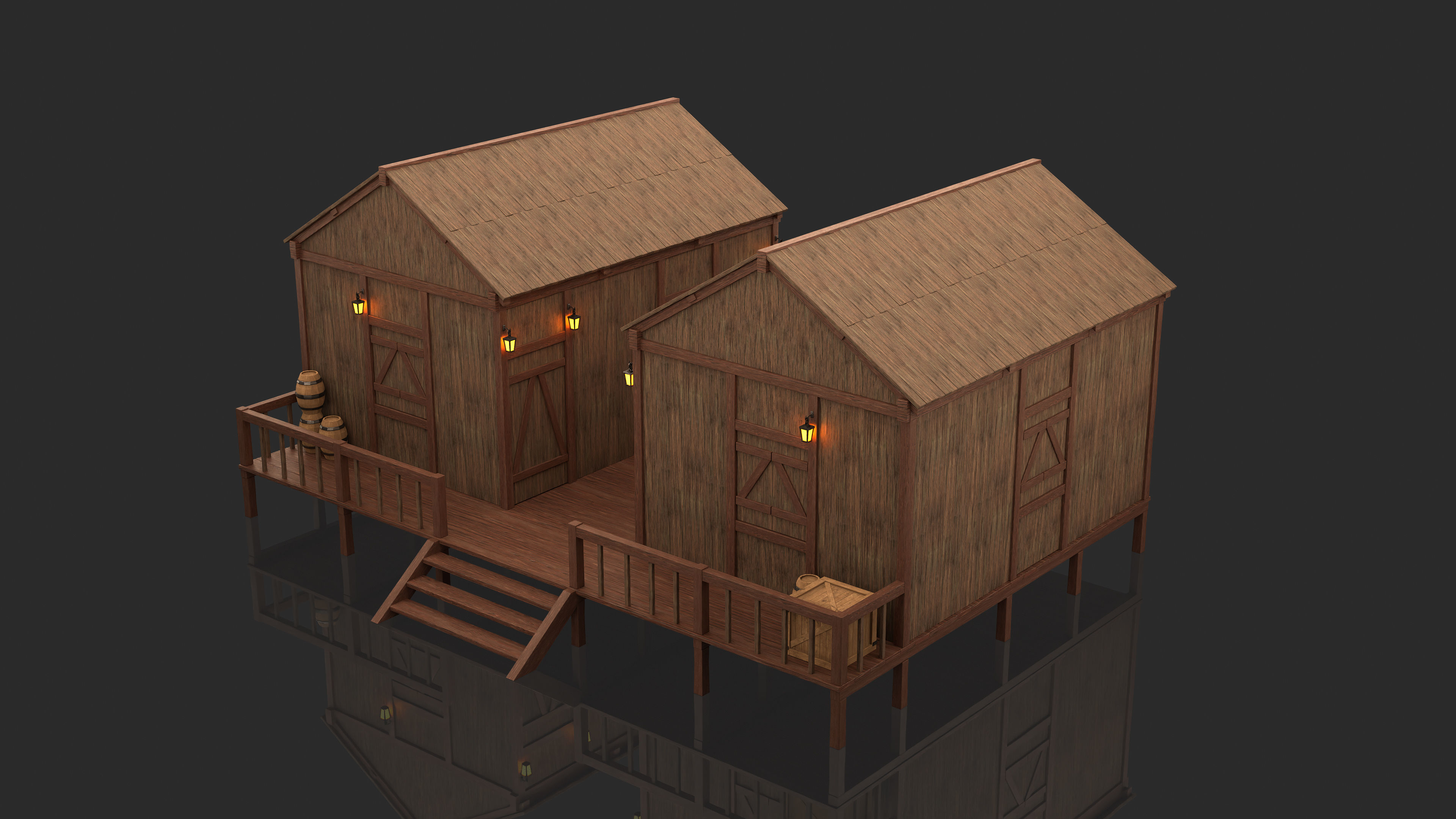 Medieval Fantasy House 04 3D model_9