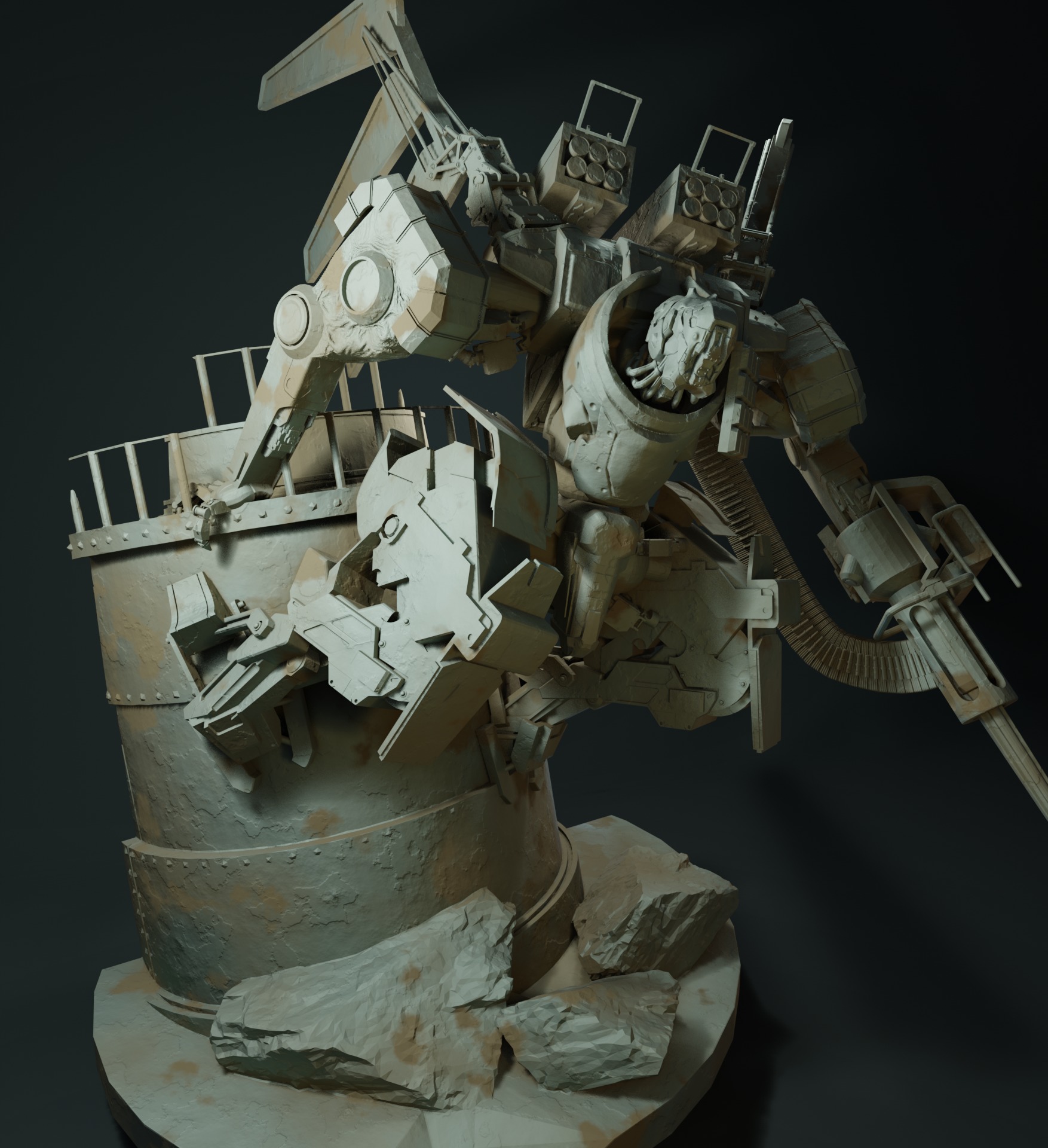 Big Gun Mech Free 3D print model_1