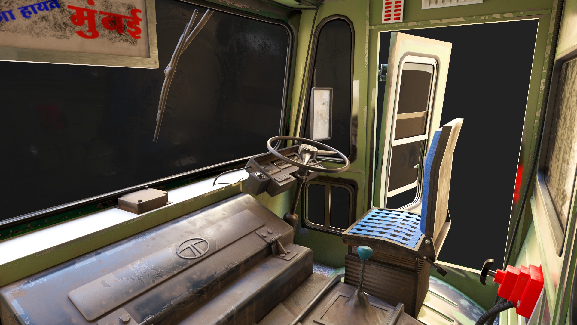 INDIAN ST BUS Collection V1 used Low-poly 3D model_9