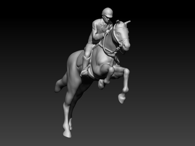 HORSE WITH JOCKEY  3D print model_8