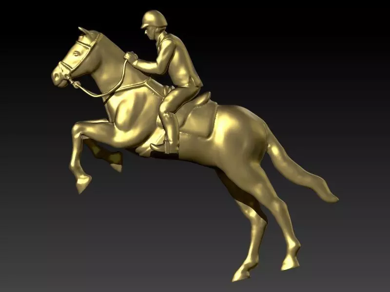HORSE WITH JOCKEY  3D print model_0