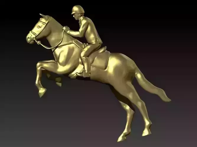 HORSE WITH JOCKEY  3D print model