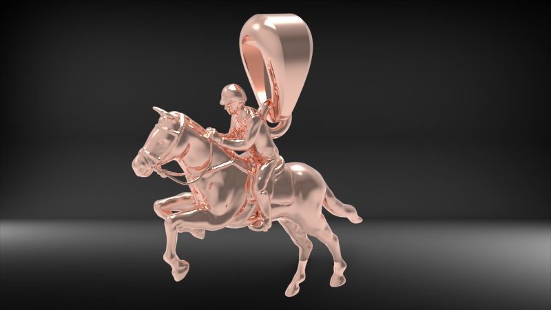 HORSE WITH JOCKEY  3D print model_12