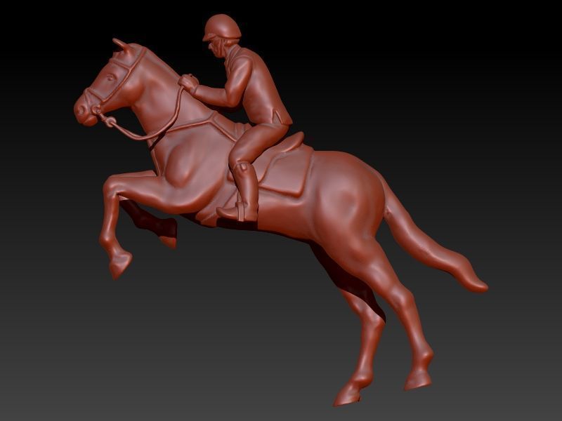 HORSE WITH JOCKEY  3D print model_3
