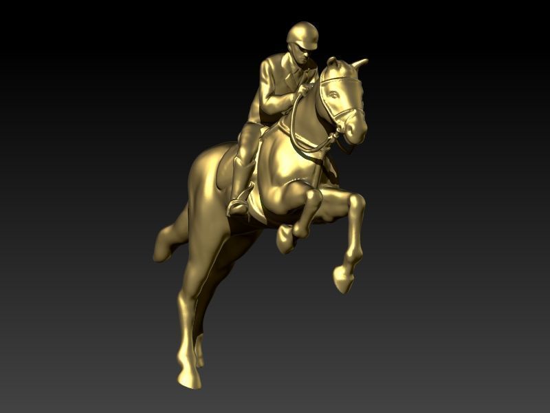 HORSE WITH JOCKEY  3D print model_1