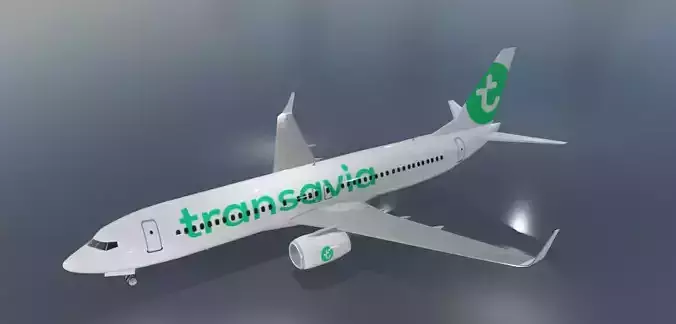 Transavia Boeing 737-800 low poly 3D Model Low-poly 3D model