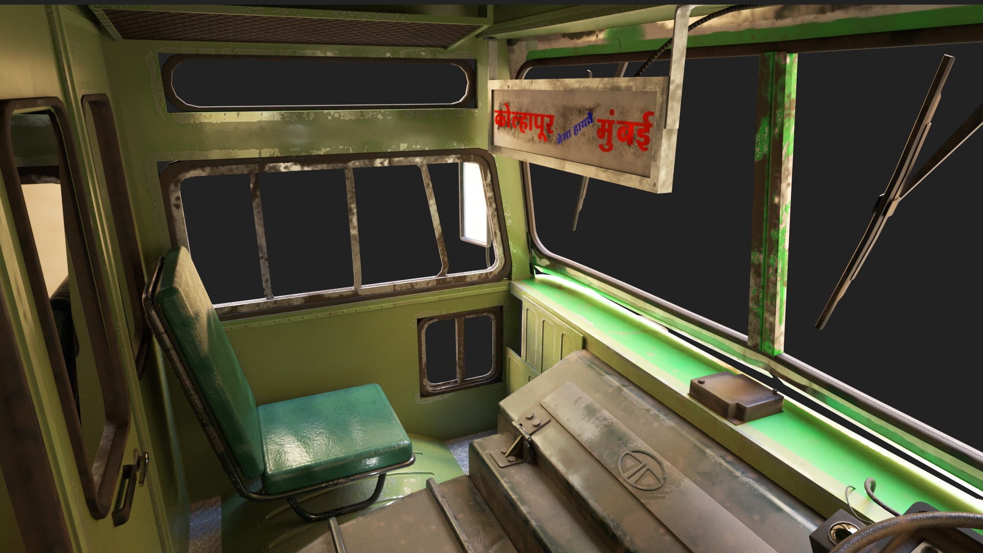 INDIAN ST BUS Collection V2 used Low-poly 3D model_10