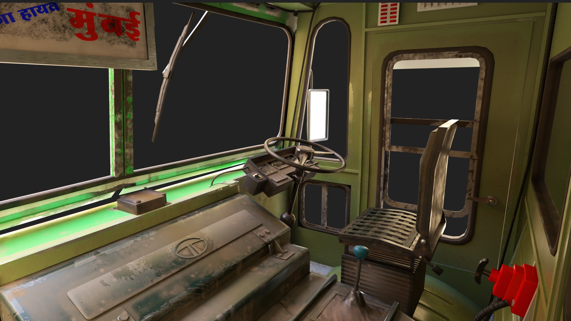 INDIAN ST BUS Collection V2 used Low-poly 3D model_9