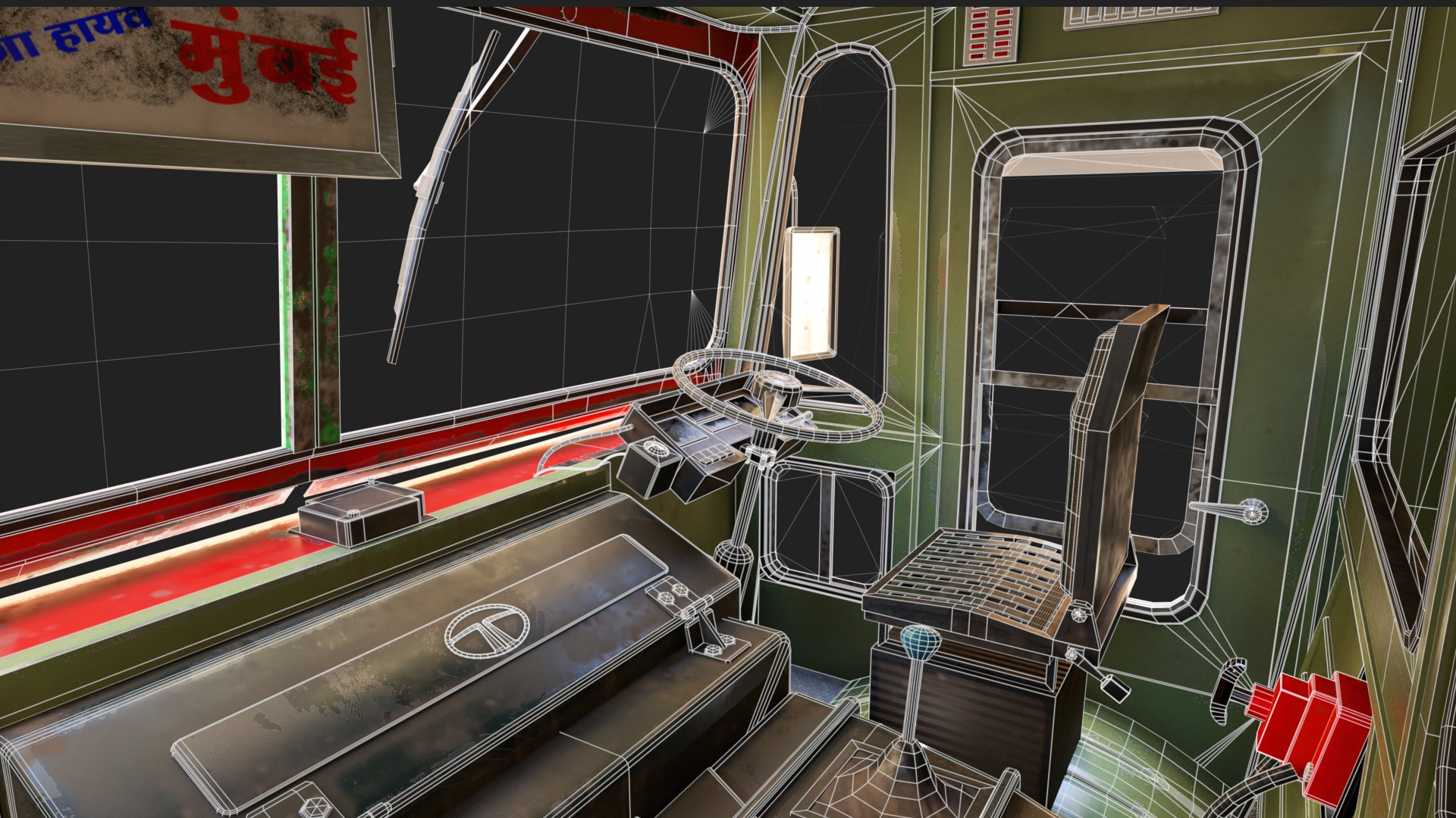 INDIAN ST BUS Collection V2 used Low-poly 3D model_19