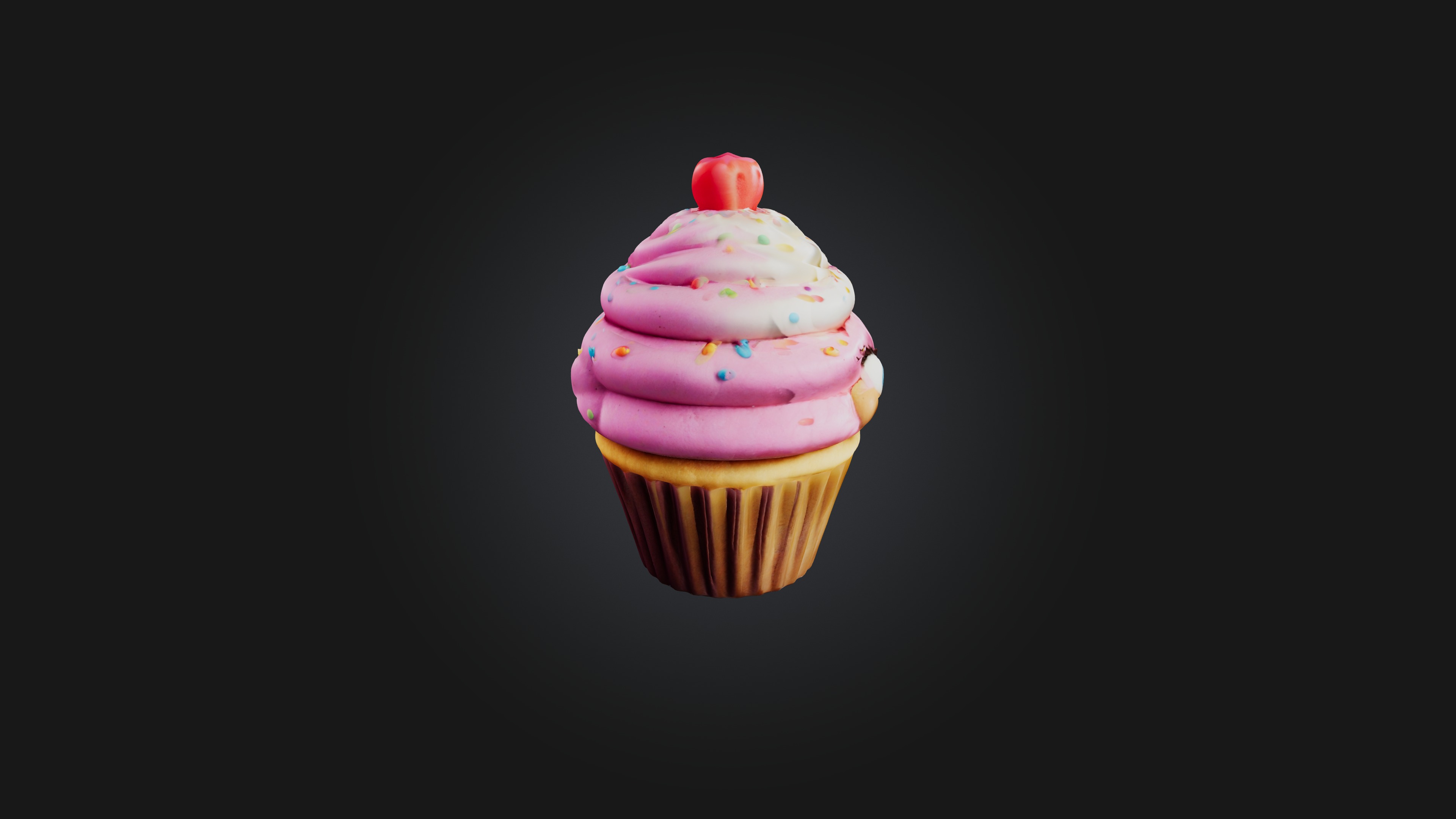 Cartoon Cupcake 3D model_4