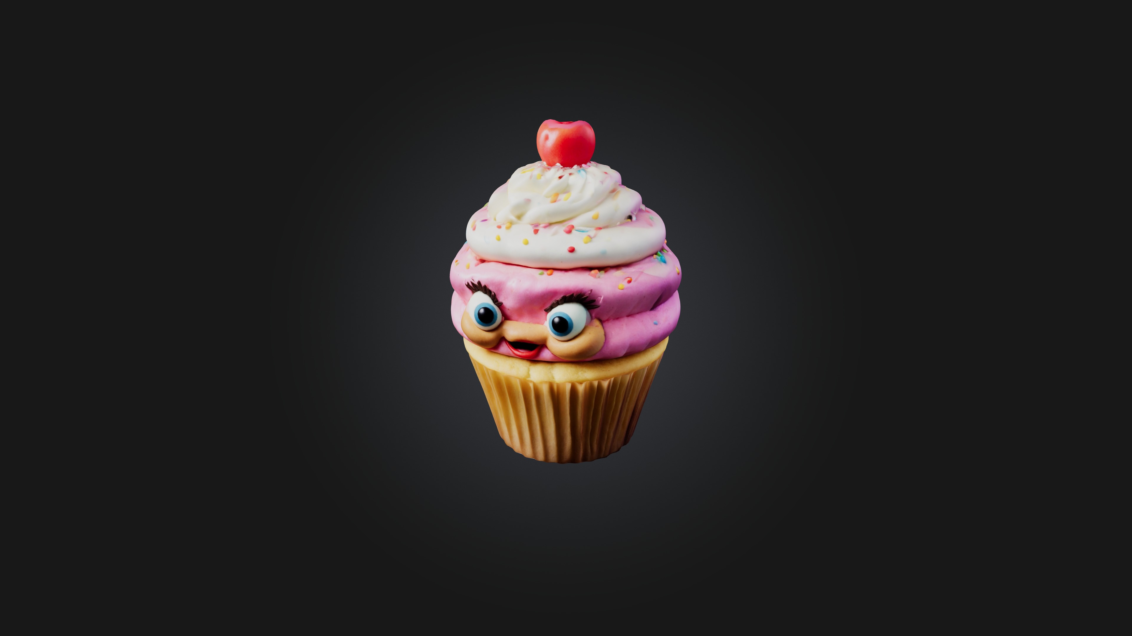 Cartoon Cupcake 3D model_2