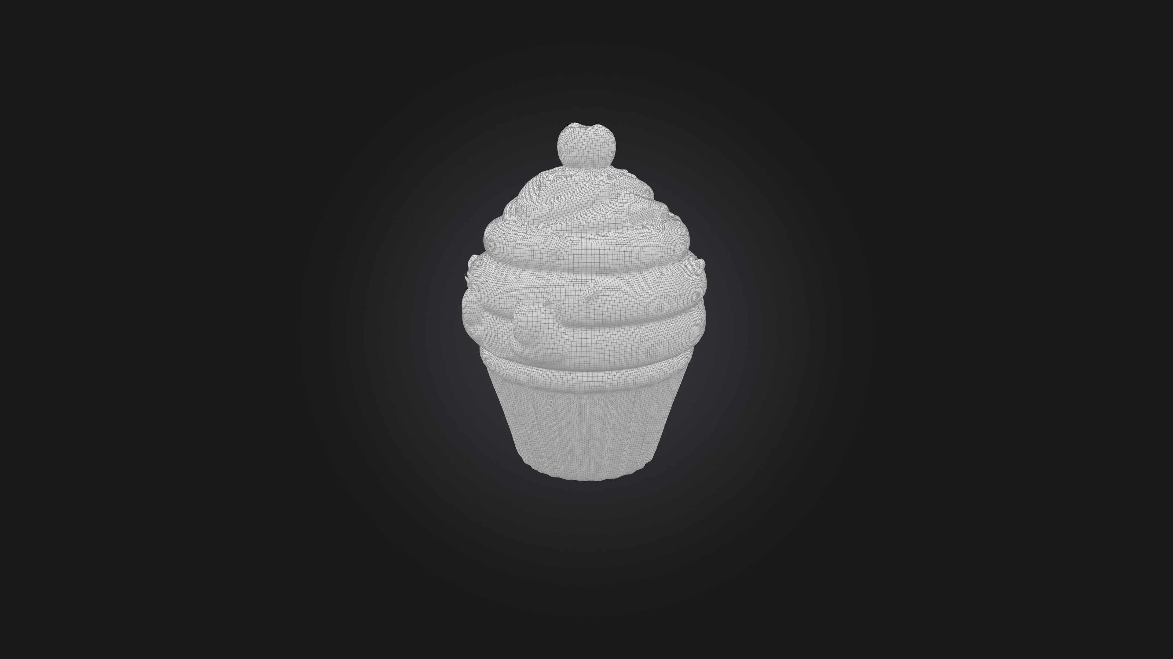 Cartoon Cupcake 3D model_1