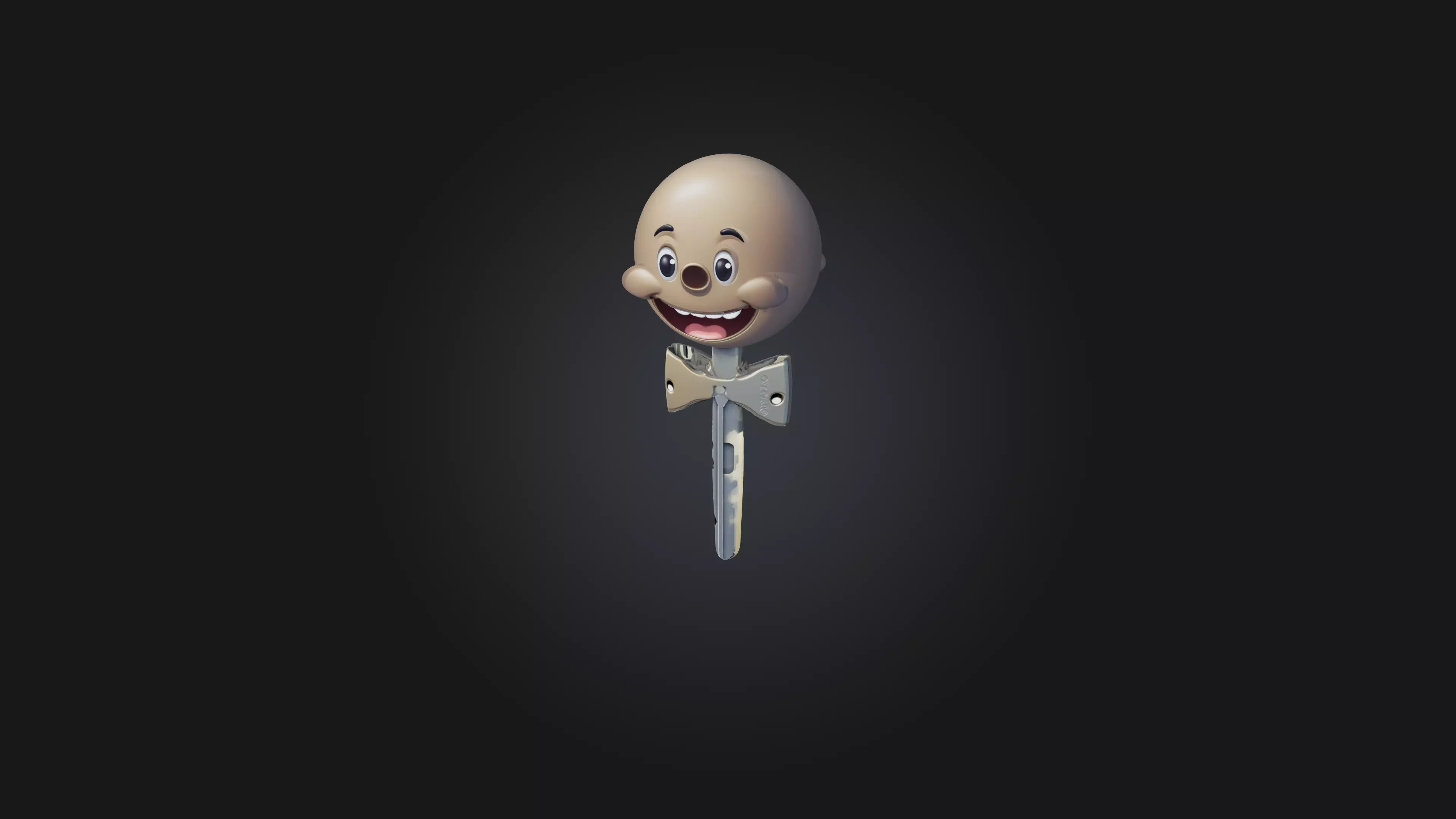 Cartoon Key 3D model_0