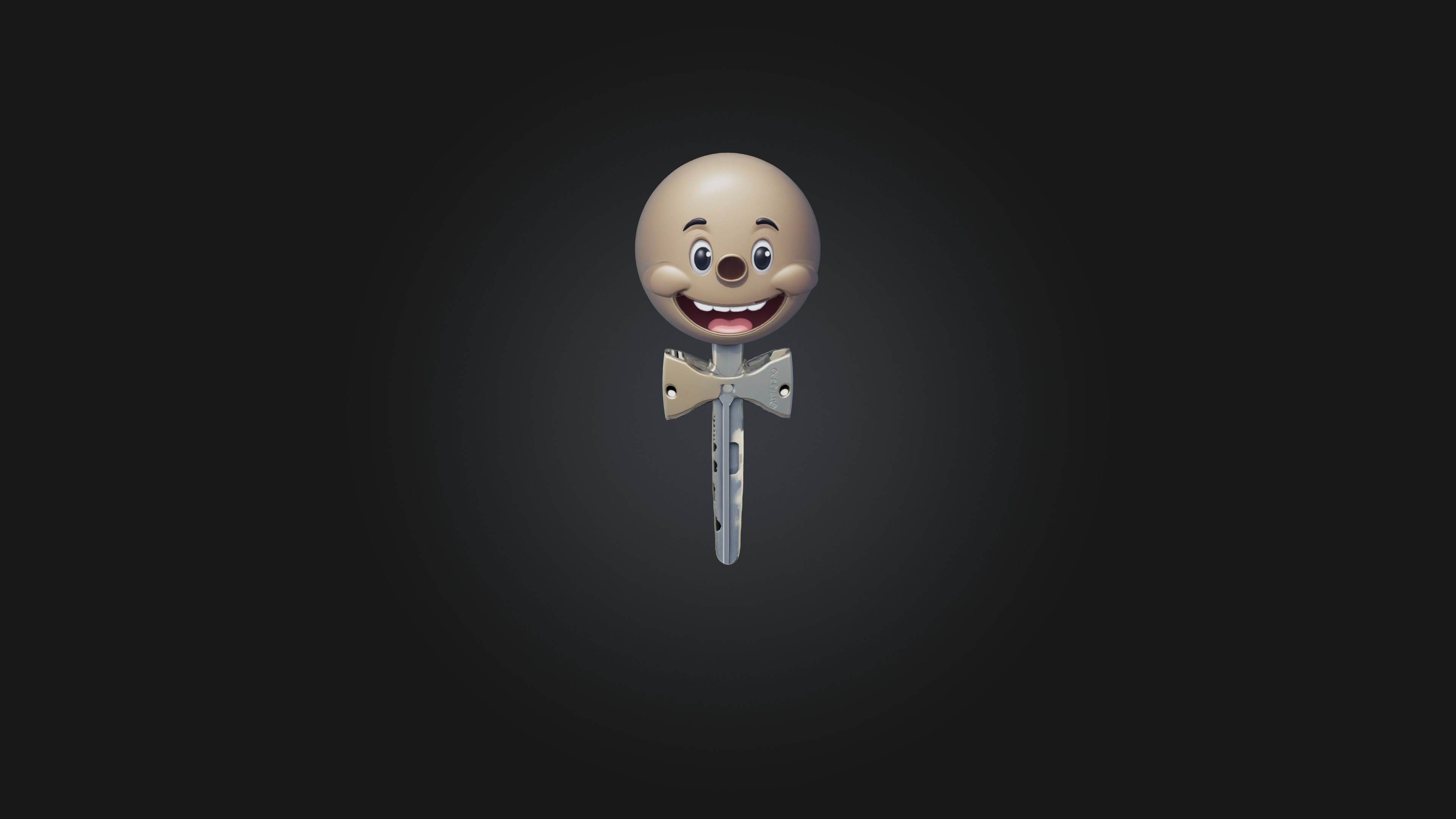 Cartoon Key 3D model_2