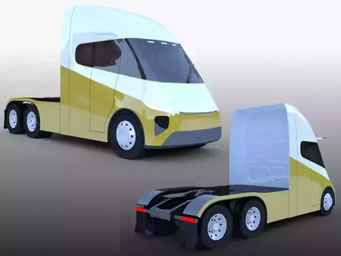Future truck exterior 3D model