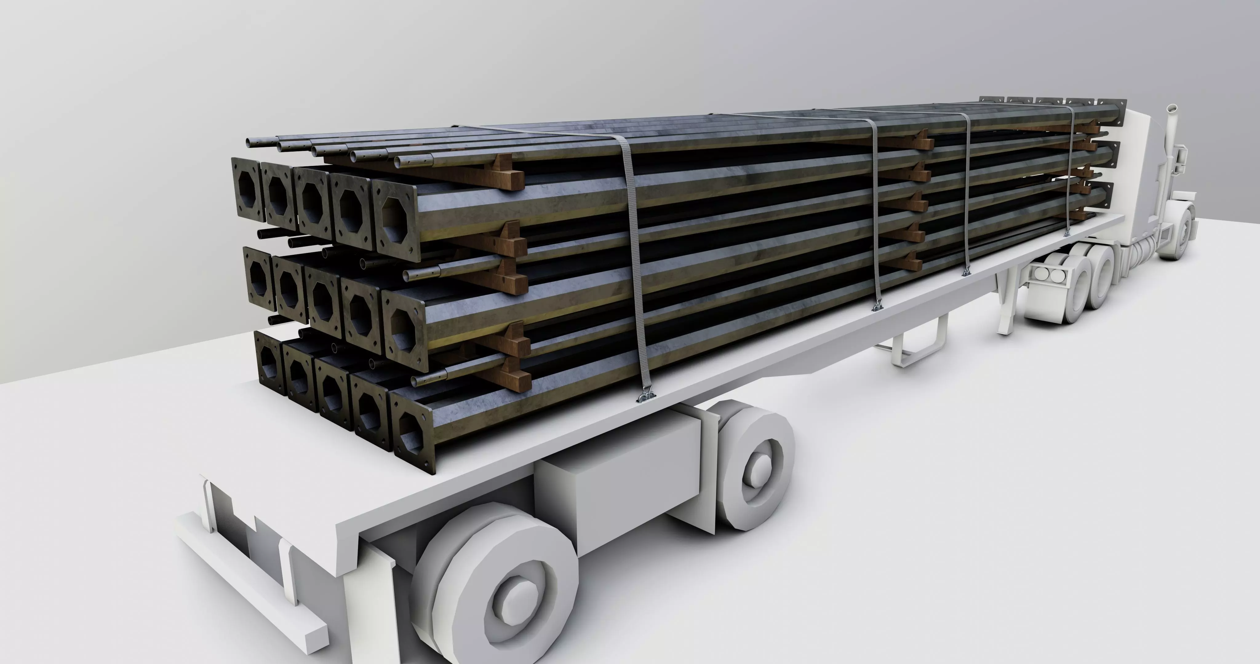 CARGO MODELS FOR TRUCK TRAILER-Polygon Pole Type-1 3D model