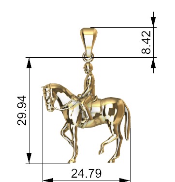 Jockey And Horse Pendant Necklace 3D print model_18