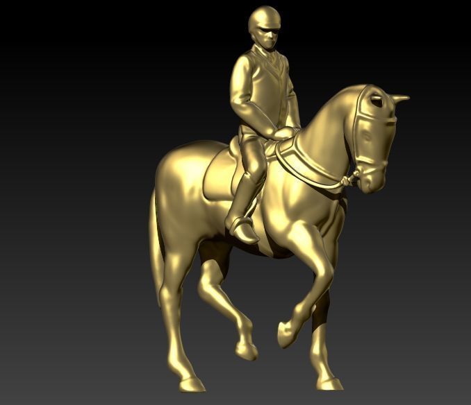 Jockey And Horse Pendant Necklace 3D print model_13