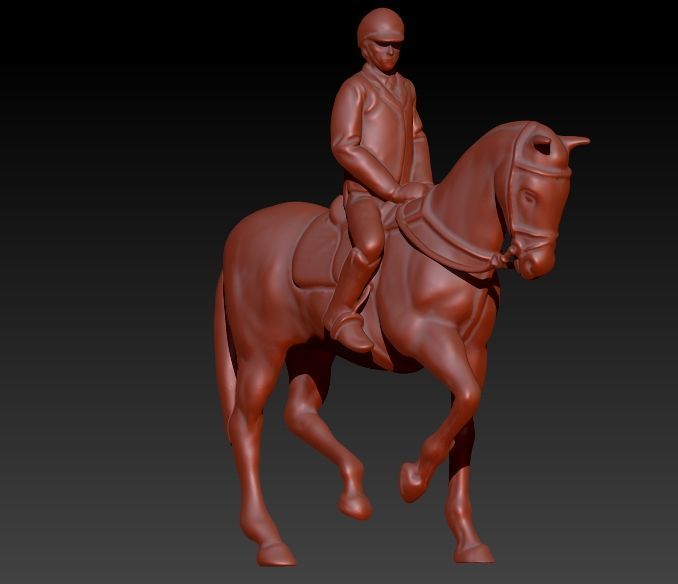 Jockey And Horse Pendant Necklace 3D print model_15