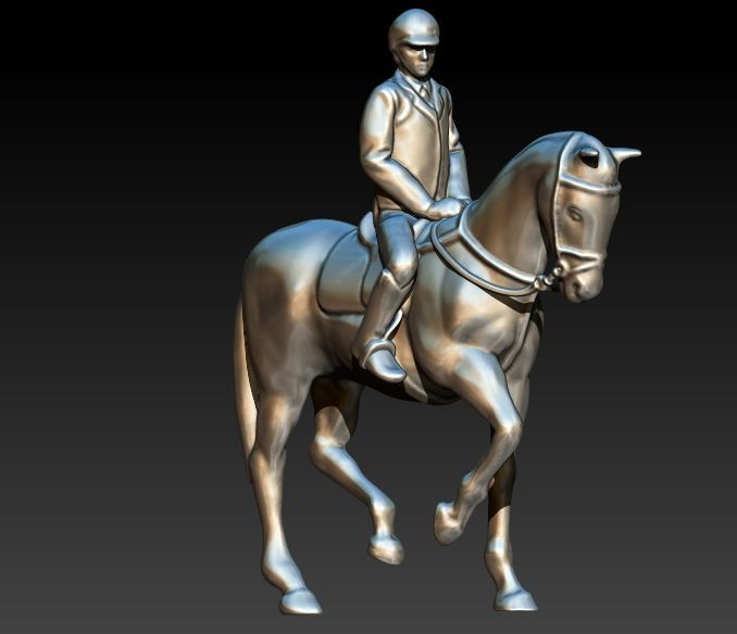 Jockey And Horse Pendant Necklace 3D print model_24