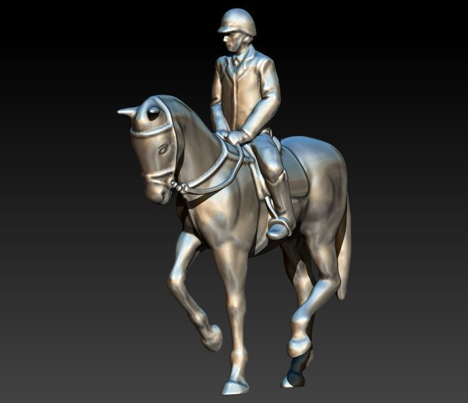 Jockey And Horse Pendant Necklace 3D print model_22