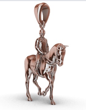 Jockey And Horse Pendant Necklace 3D print model_17