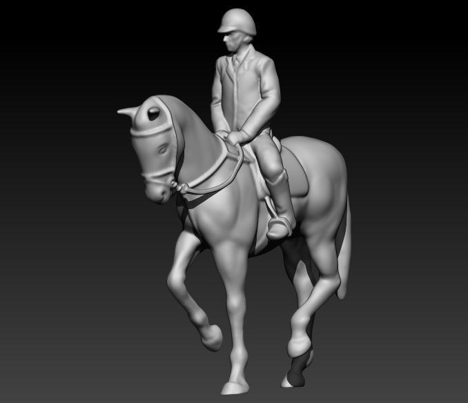 Jockey And Horse Pendant Necklace 3D print model_23