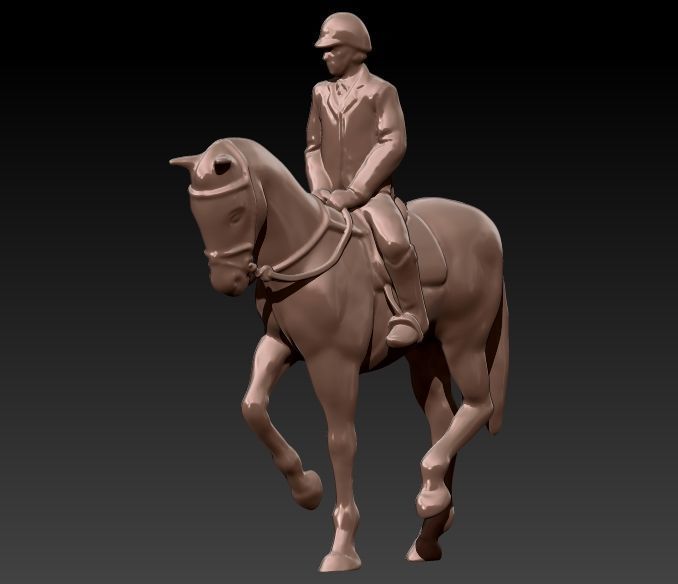 Jockey And Horse Pendant Necklace 3D print model_14