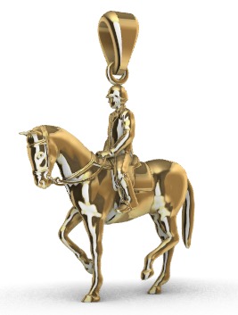 Jockey And Horse Pendant Necklace 3D print model_20