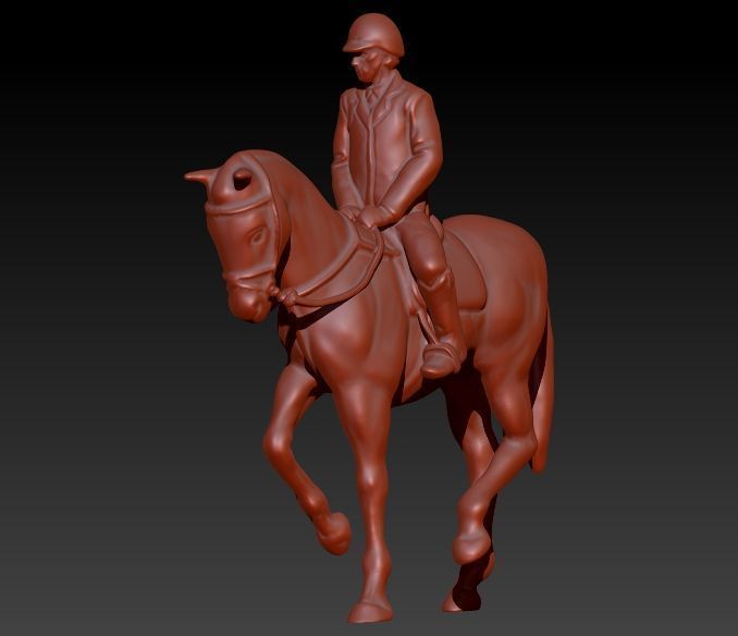 Jockey And Horse Pendant Necklace 3D print model_25