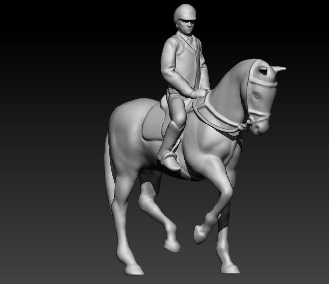 Jockey And Horse Pendant Necklace 3D print model_26