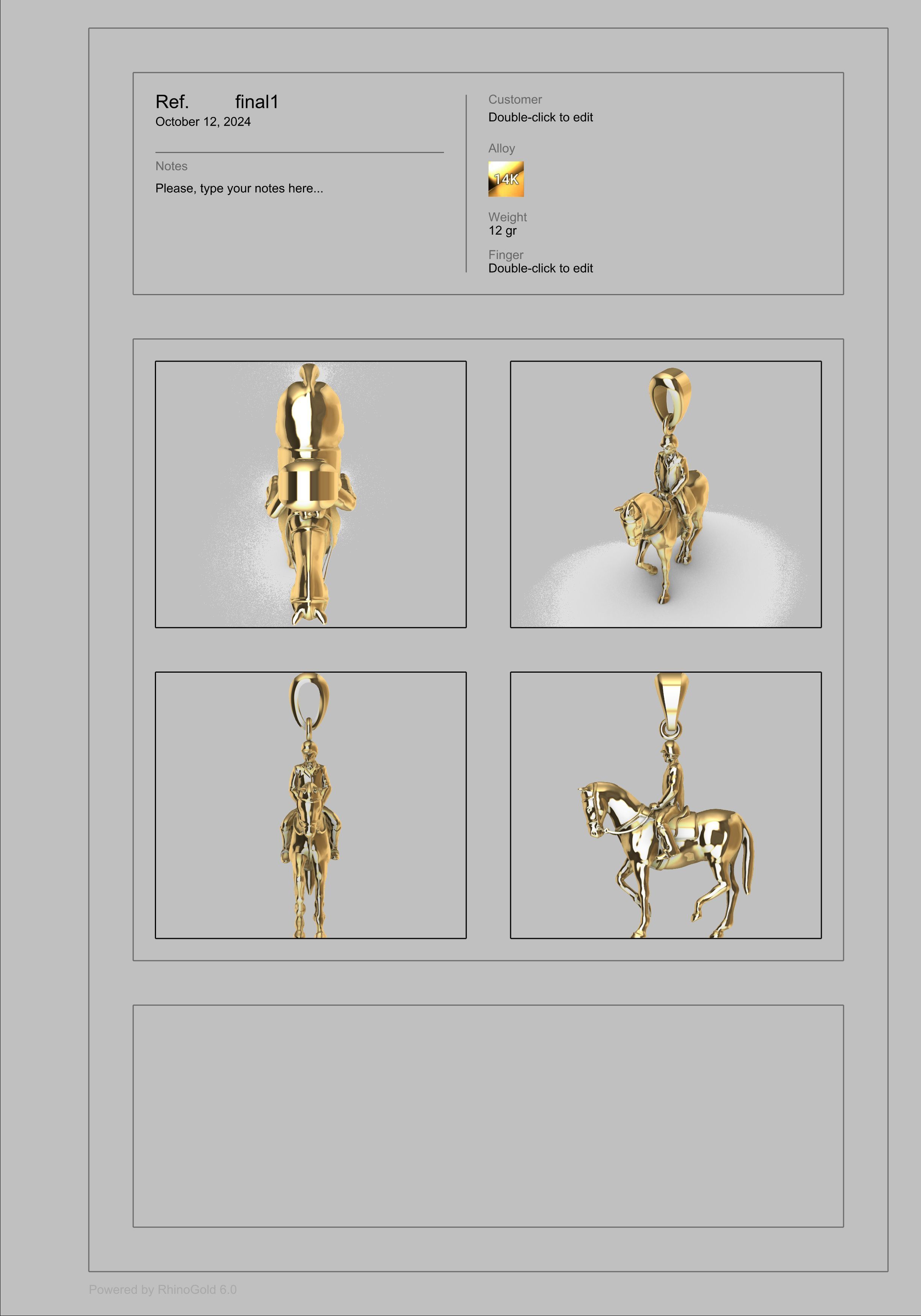 Jockey And Horse Pendant Necklace 3D print model_21