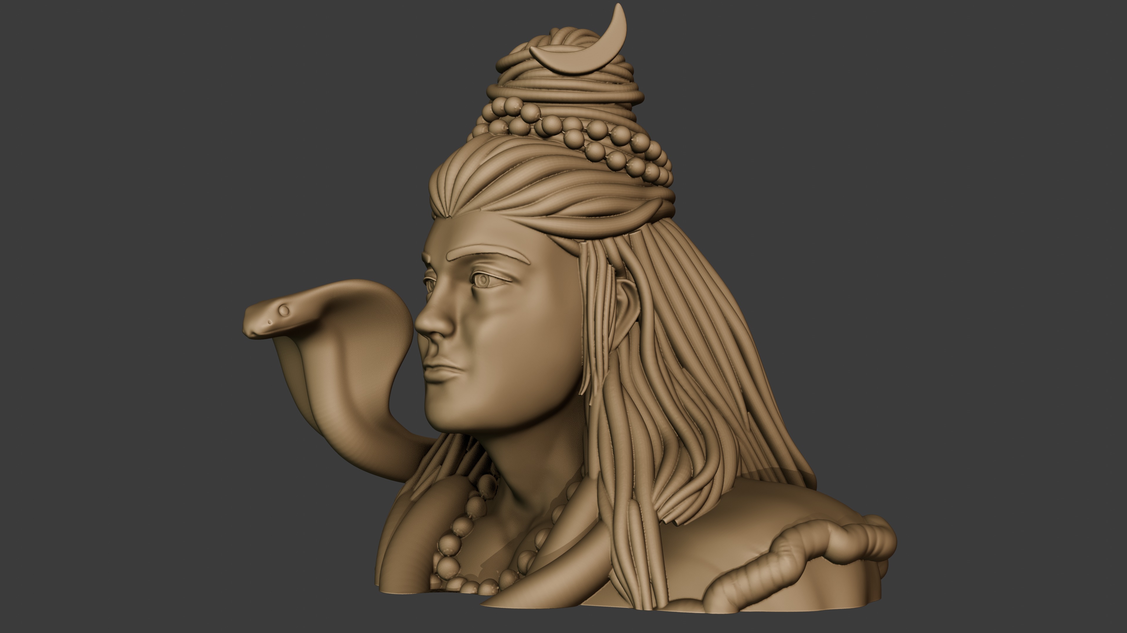 Lord Shiva god figure Bust and body 3d print 3D print model_14