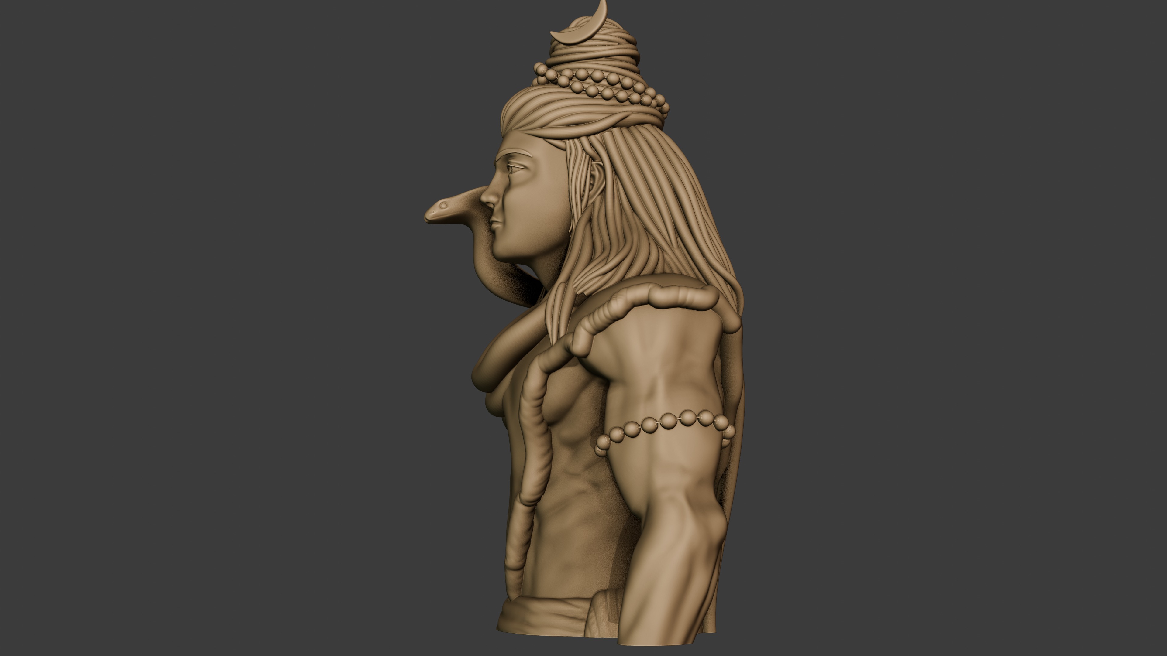 Lord Shiva god figure Bust and body 3d print 3D print model_6