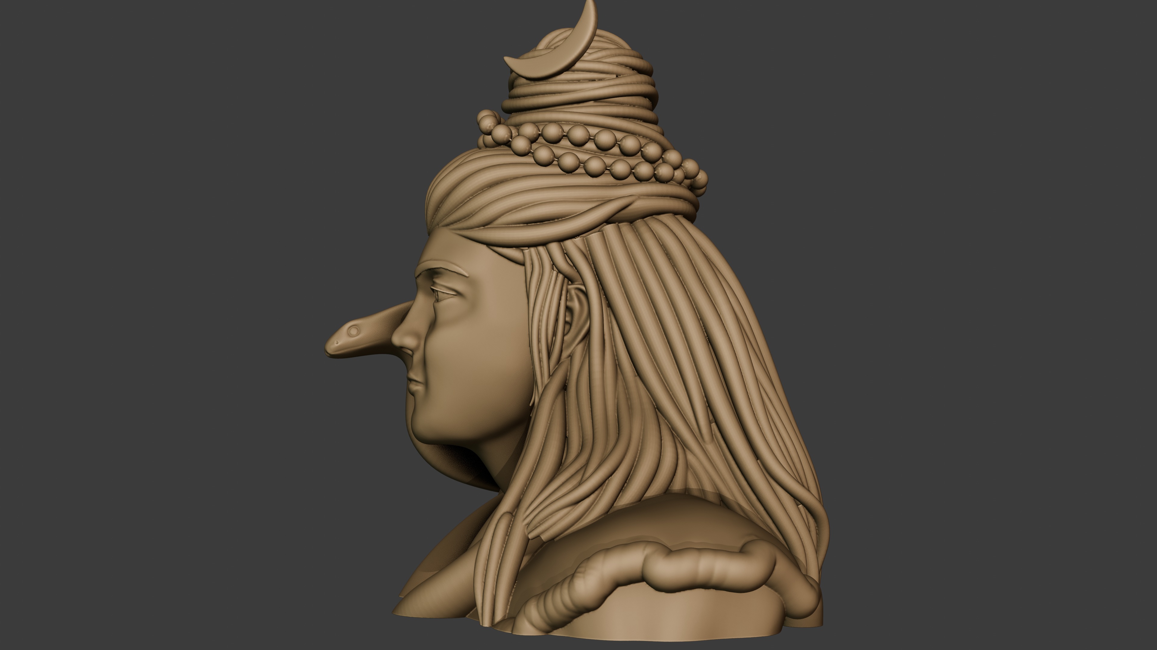 Lord Shiva god figure Bust and body 3d print 3D print model_13