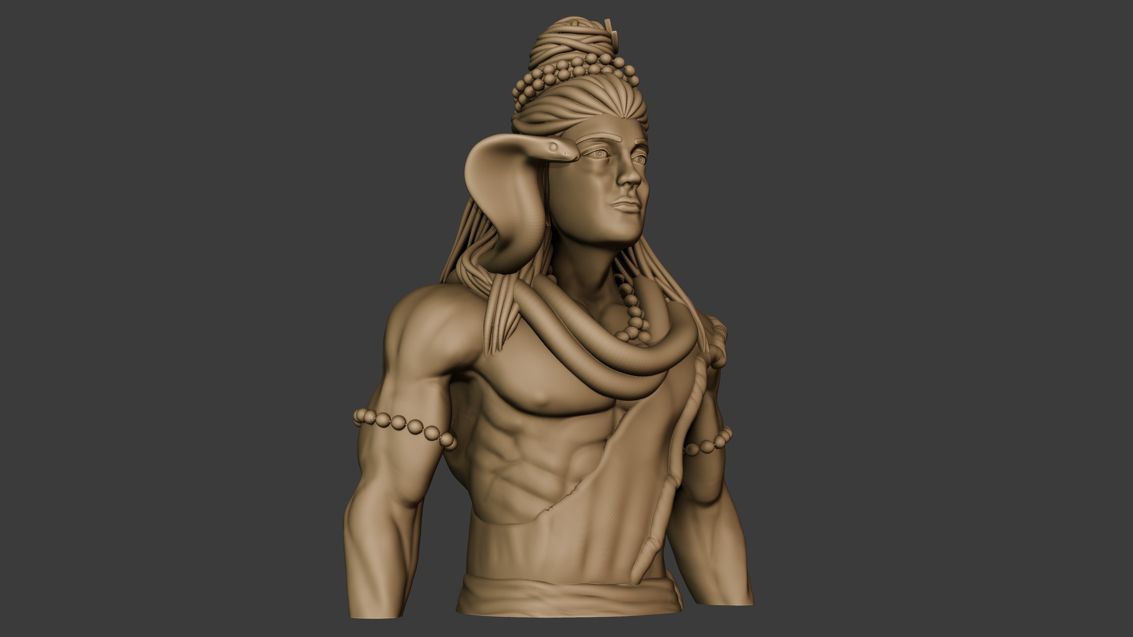 Lord Shiva god figure Bust and body 3d print 3D print model_3