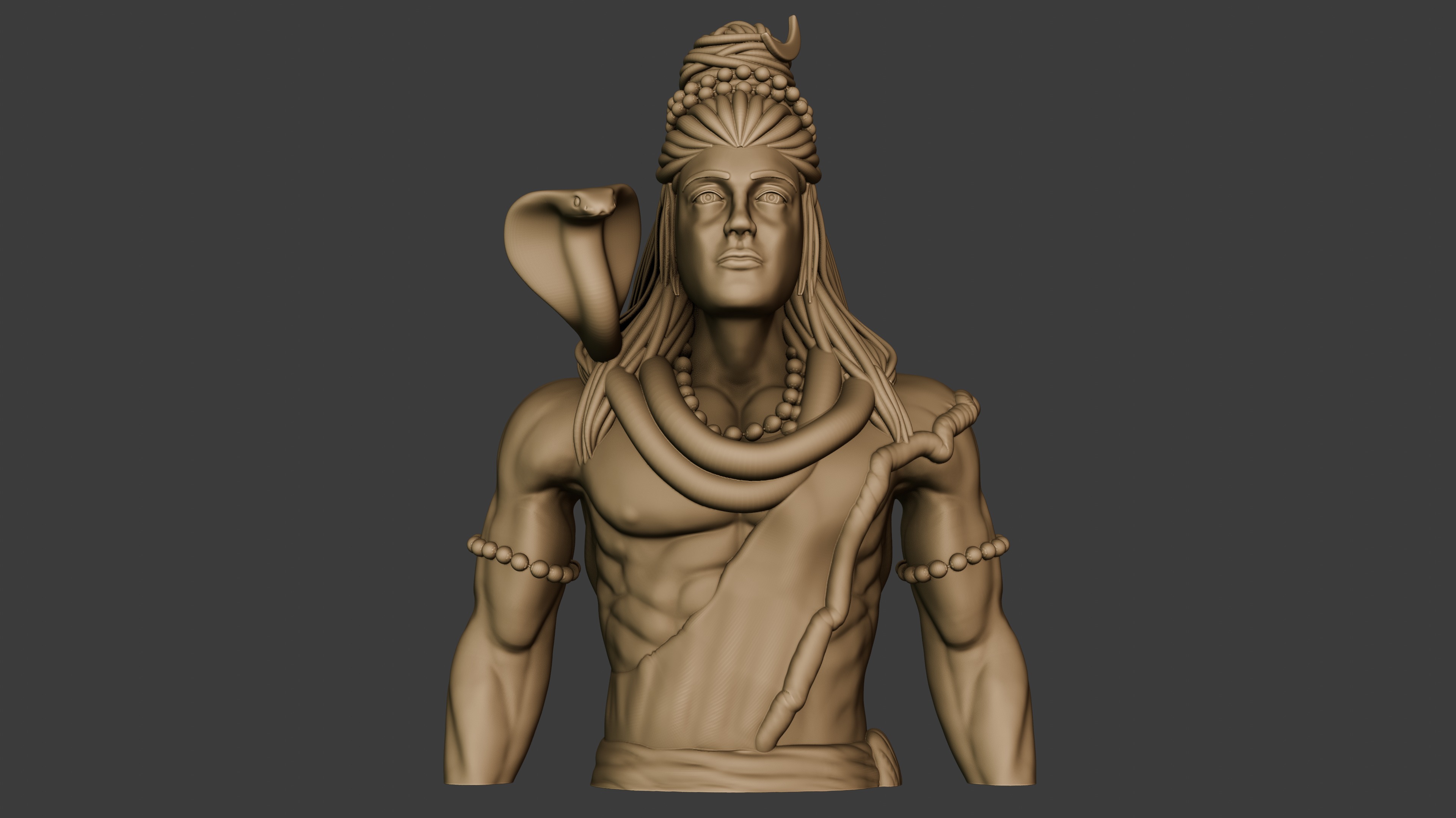 Lord Shiva god figure Bust and body 3d print 3D print model_2