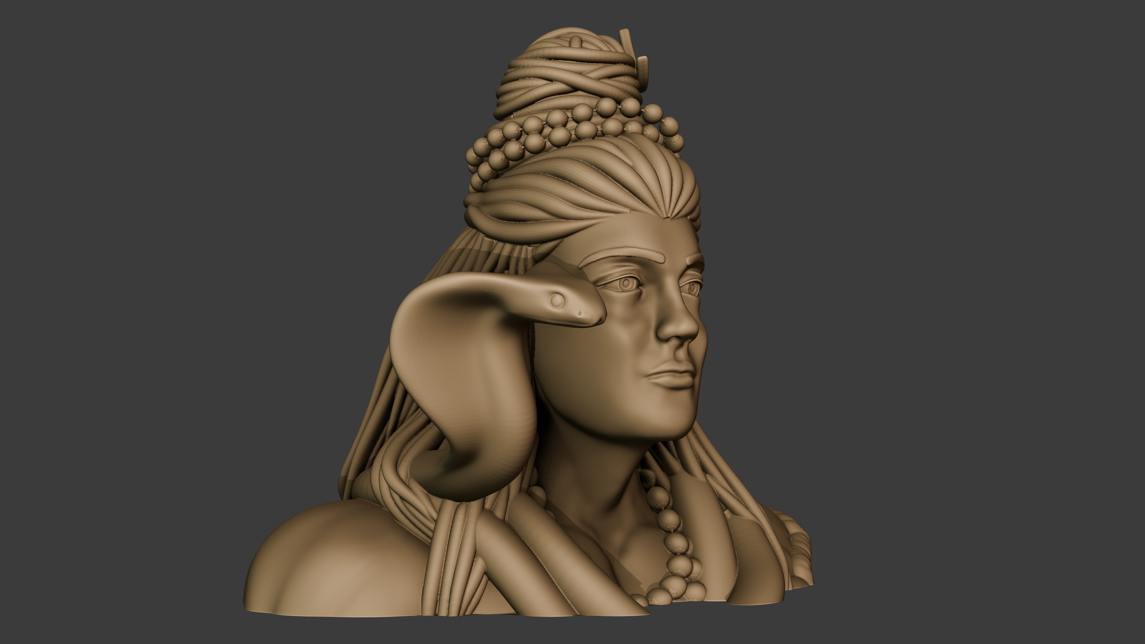 Lord Shiva god figure Bust and body 3d print 3D print model_12