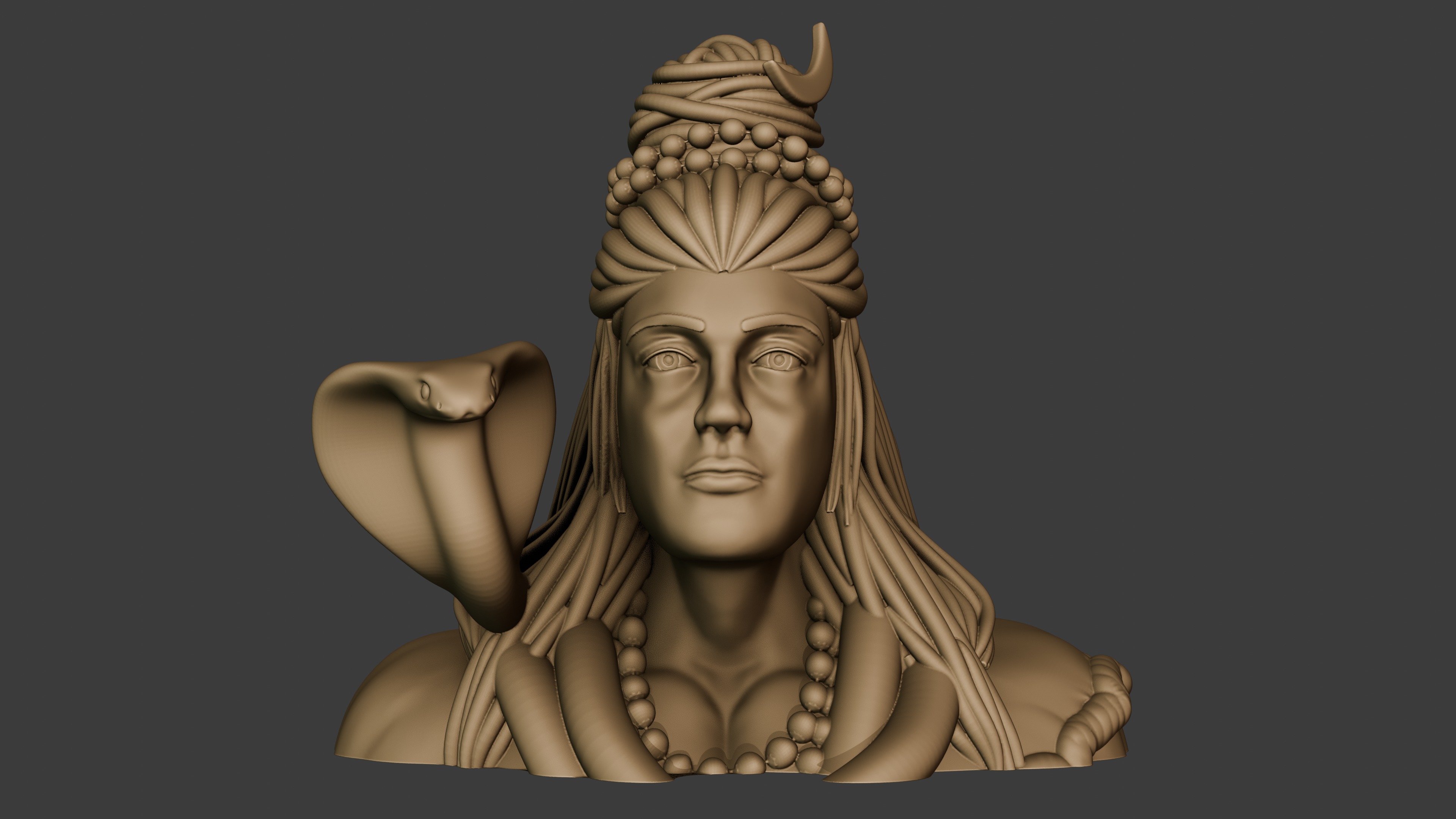 Lord Shiva god figure Bust and body 3d print 3D print model_11
