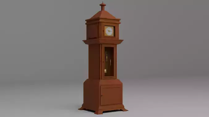 Grandfather clock Low-poly 3D model