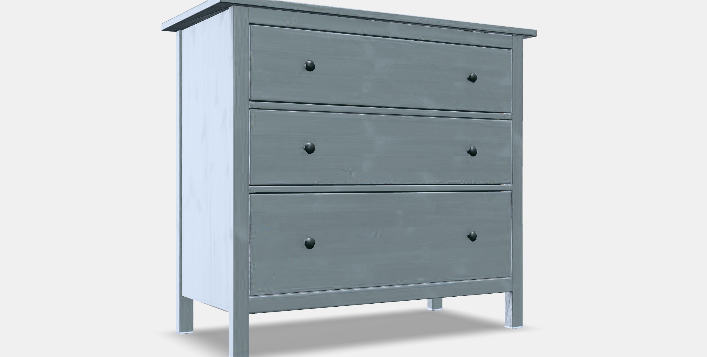 HEMNES Chest of 3 drawers 1 Low-poly 3D model_8