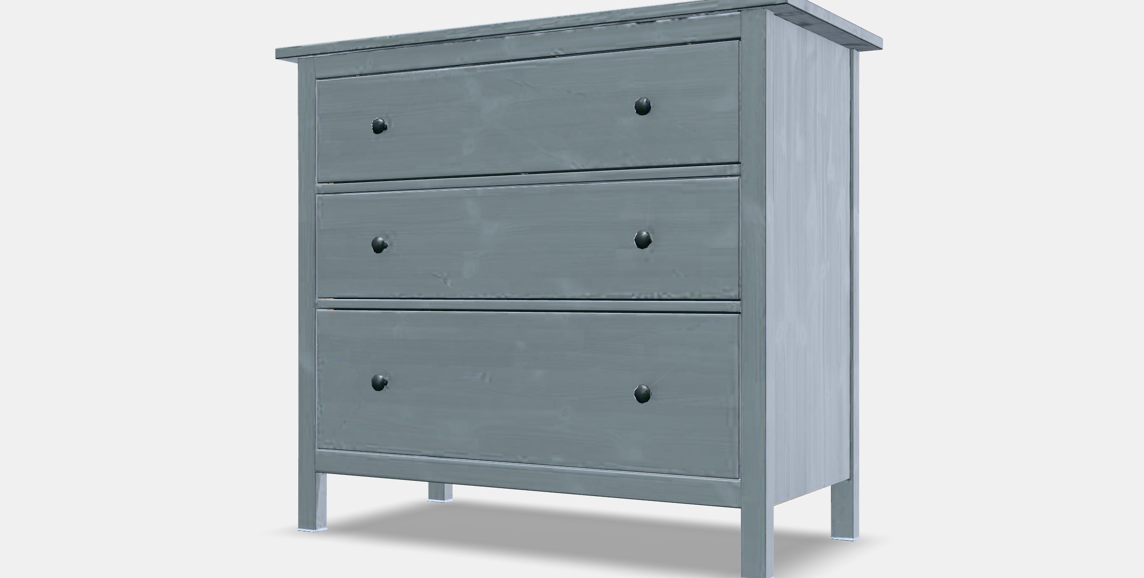 HEMNES Chest of 3 drawers 1 Low-poly 3D model_13