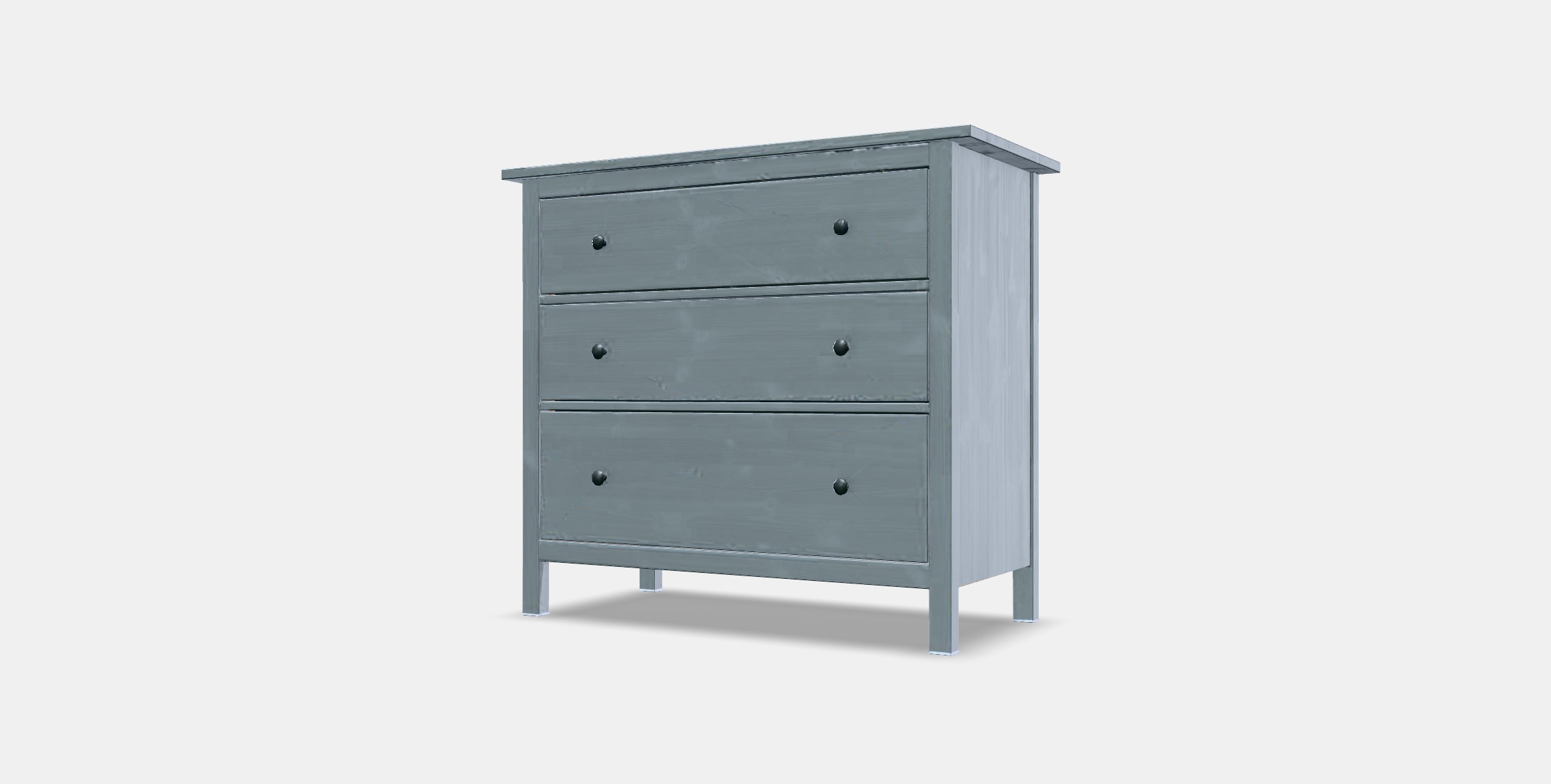 HEMNES Chest of 3 drawers 1 Low-poly 3D model_12