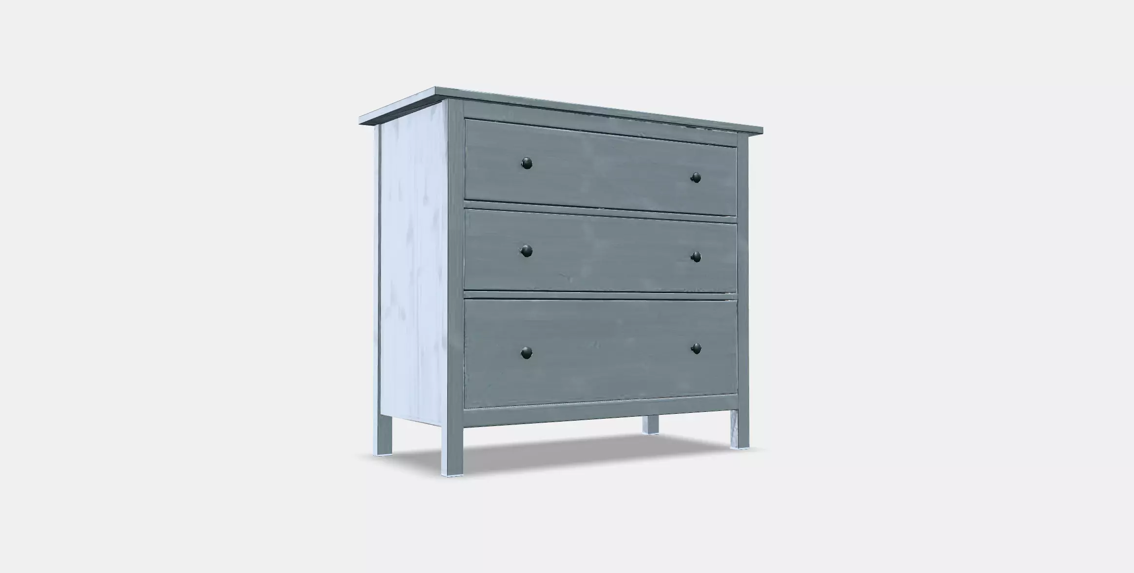 HEMNES Chest of 3 drawers 1 Low-poly 3D model_0