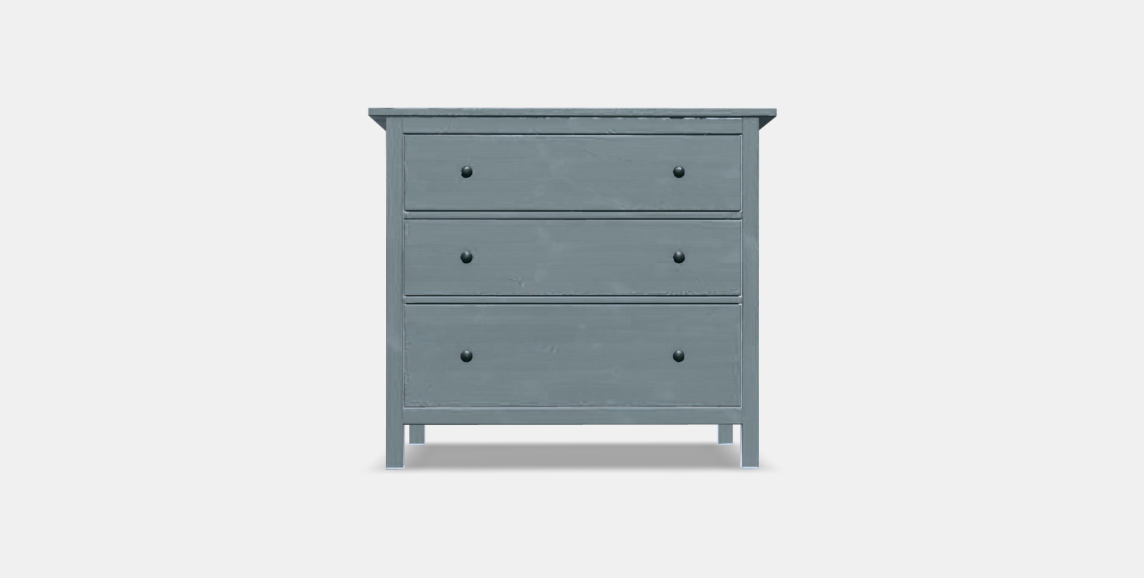 HEMNES Chest of 3 drawers 1 Low-poly 3D model_9