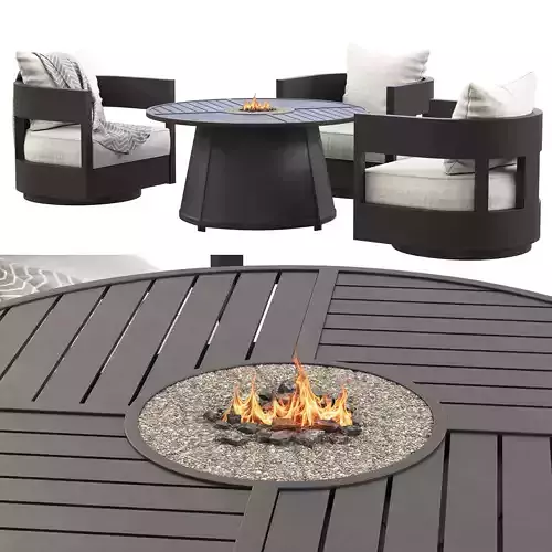 santino 5 piece fire chat set