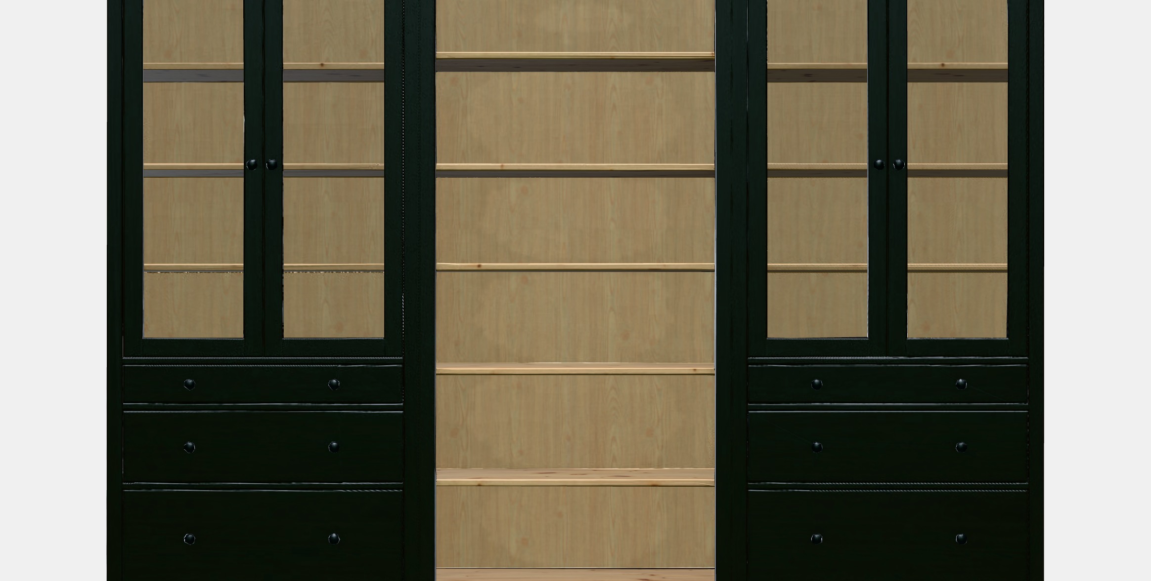 HEMNES Storage combination w doors-drawers 1 Low-poly 3D model_10