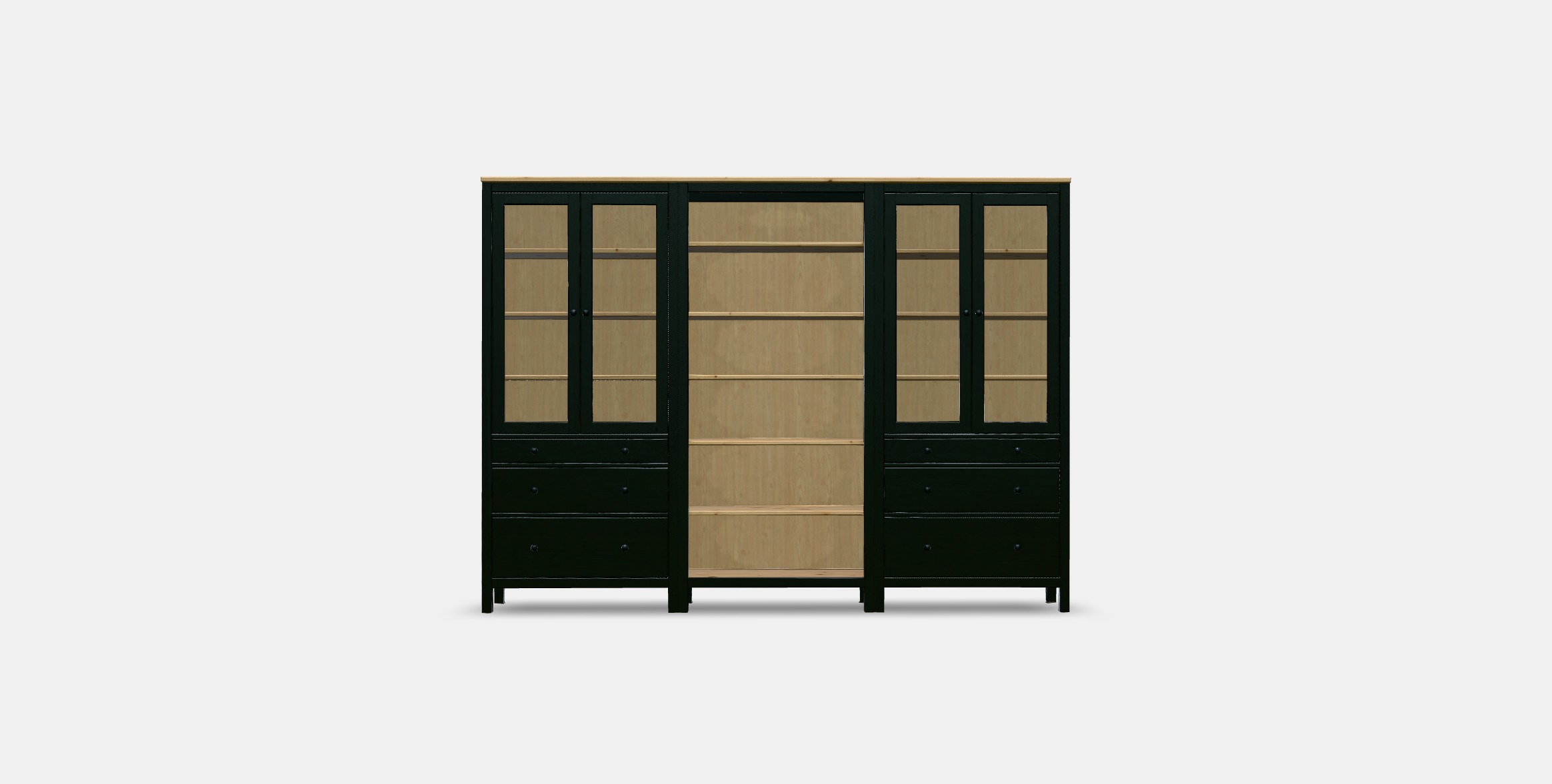 HEMNES Storage combination w doors-drawers 1 Low-poly 3D model_8