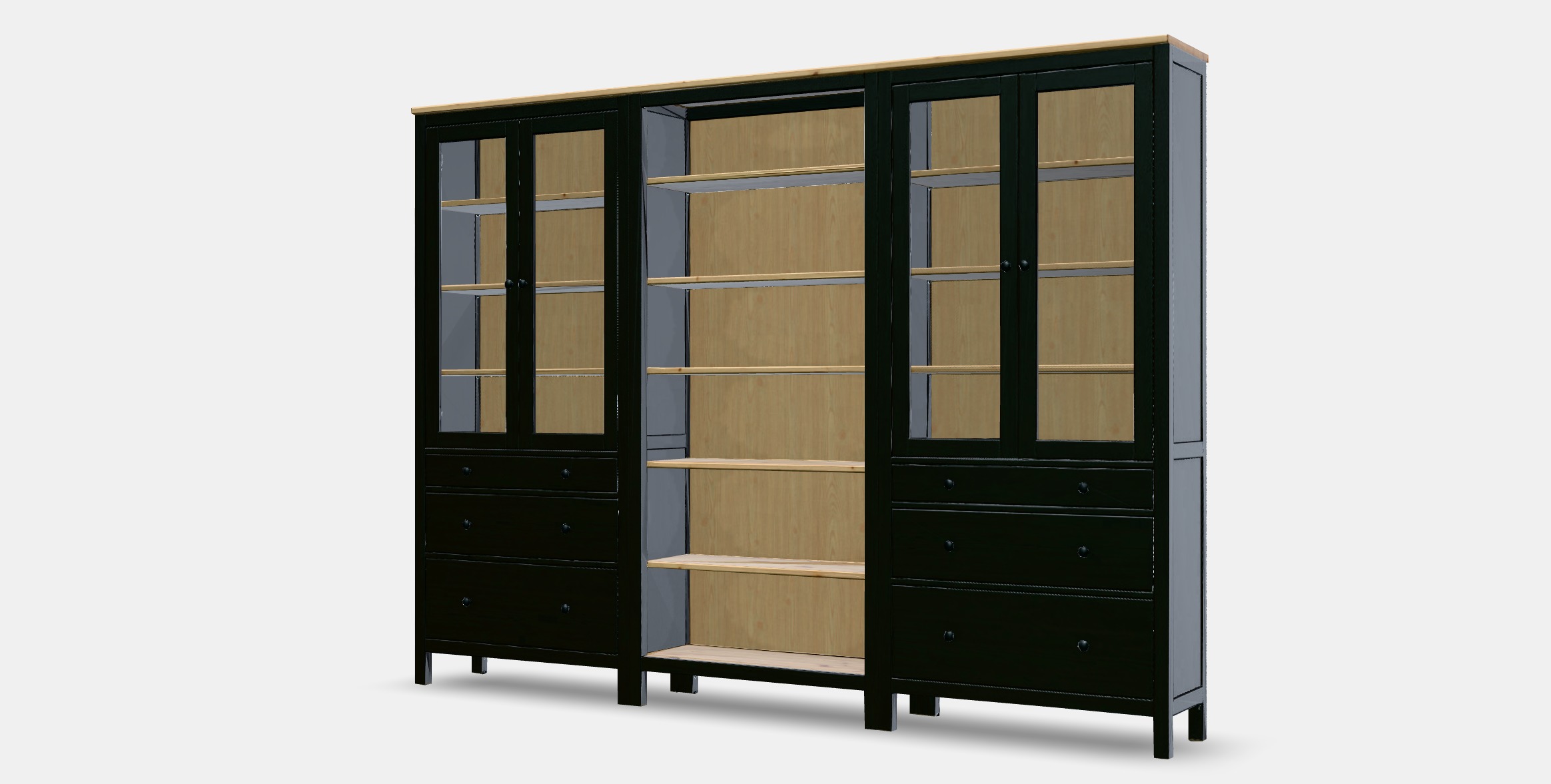 HEMNES Storage combination w doors-drawers 1 Low-poly 3D model_13