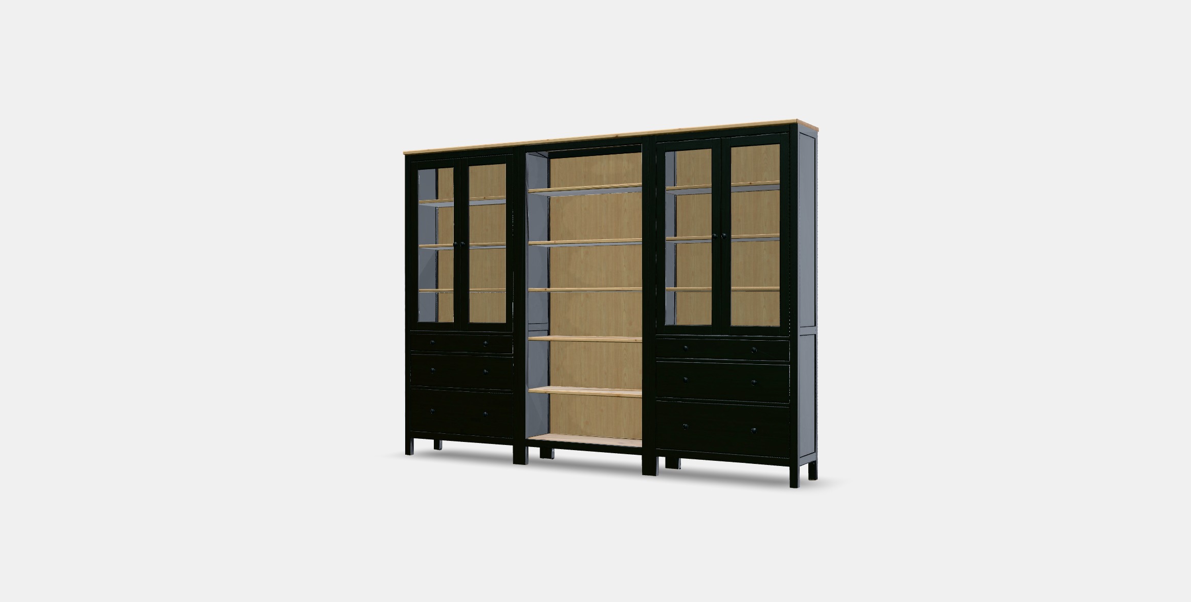 HEMNES Storage combination w doors-drawers 1 Low-poly 3D model_11